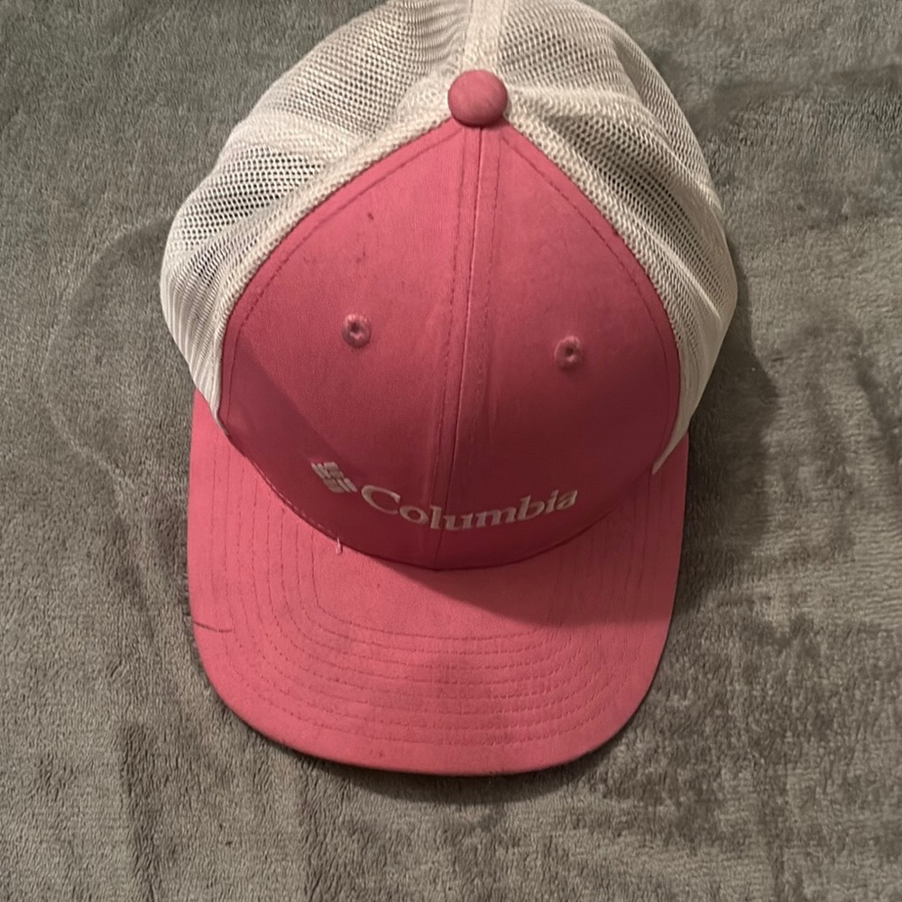 Columbia Pink and White Mesh Cap